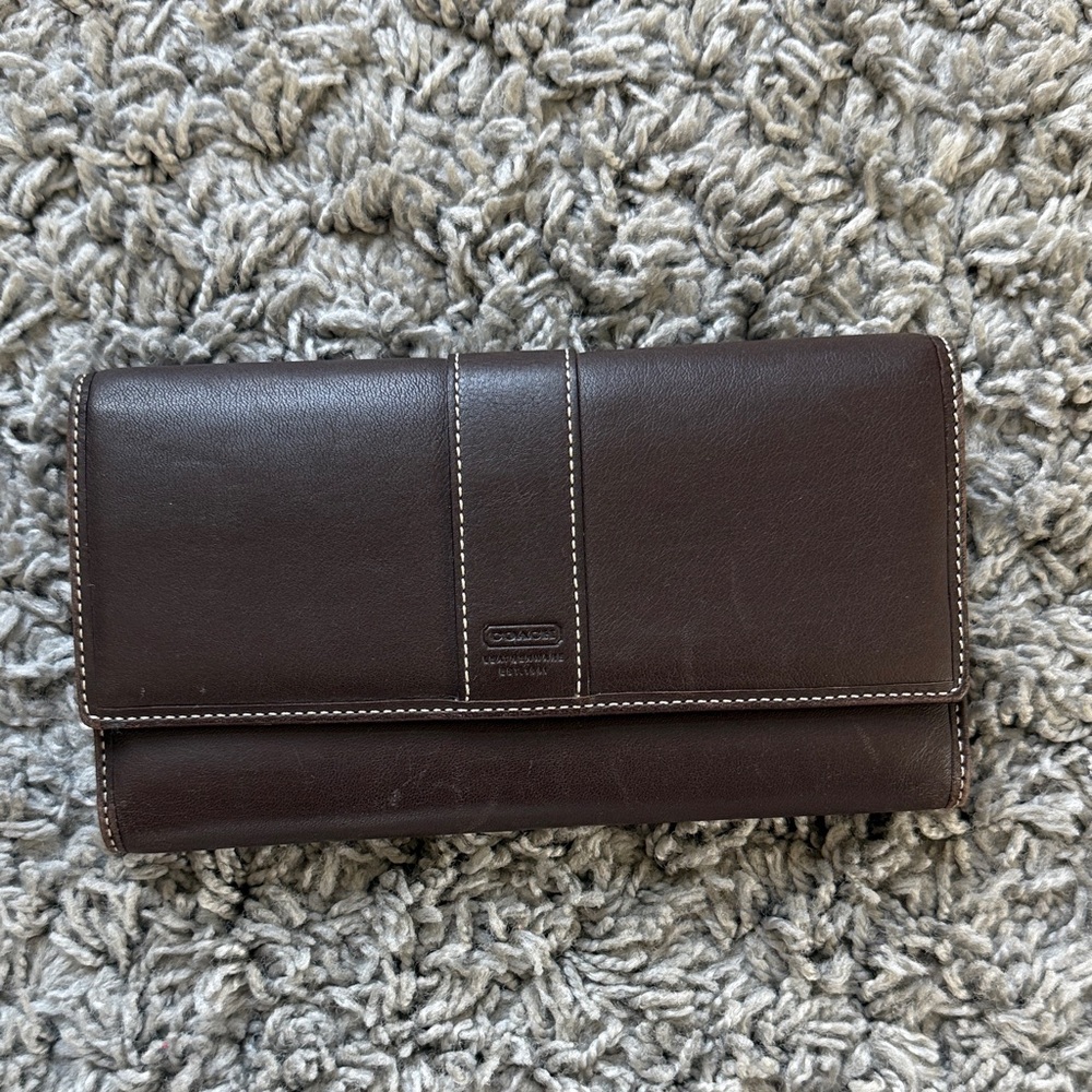 Coach Chocolate Brown Leather Wallet